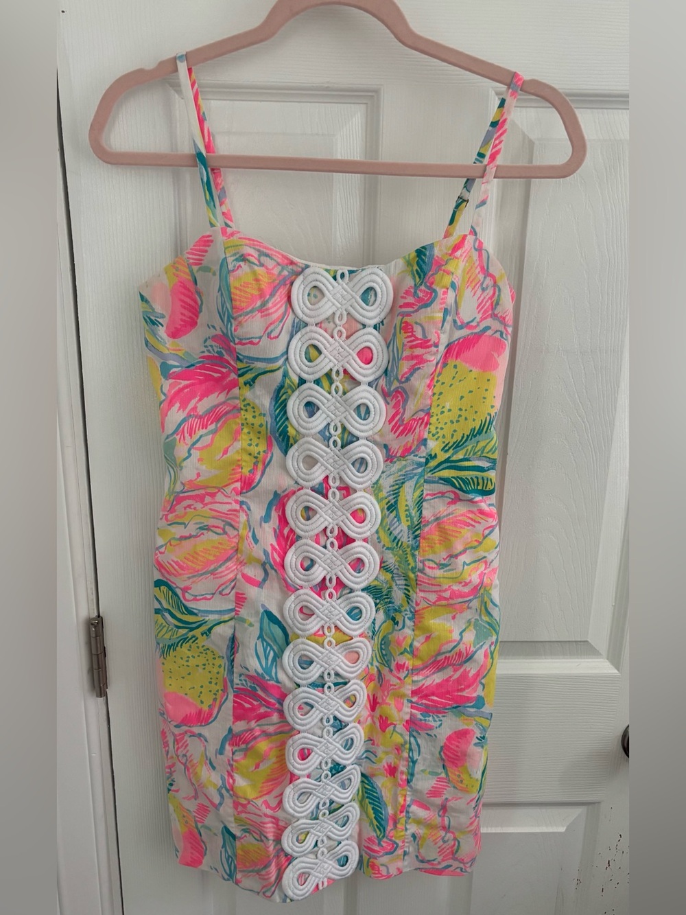 Lilly Pulitzer Bright Pink Tropical Print Dress